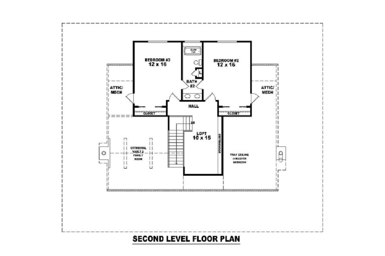 Secondary Image - Country House Plan - 14175 - 2nd Floor Plan