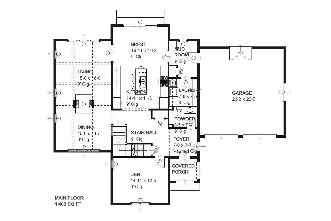 Tudor House Plan - Cadillac 14275 - 1st Floor Plan