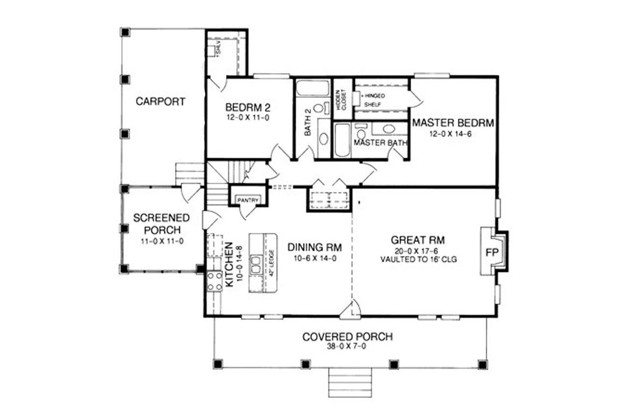 Cottage House Plan - Rolling Timber 14276 - 1st Floor Plan