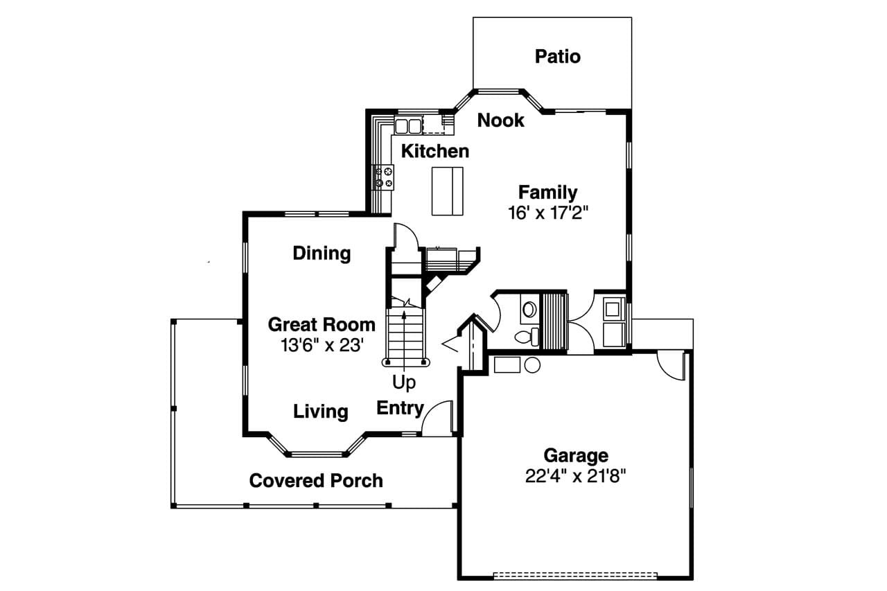 Country House Plan - Prescott 14594 - 1st Floor Plan
