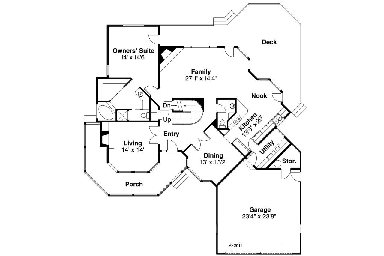 Country House Plan - Freemont 14688 - 1st Floor Plan