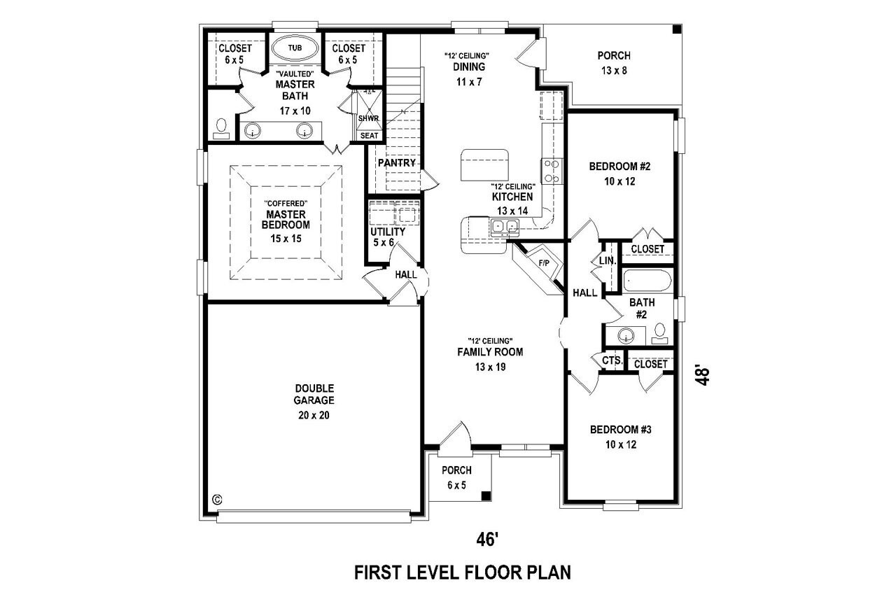 Craftsman House Plan - 14690 - 1st Floor Plan