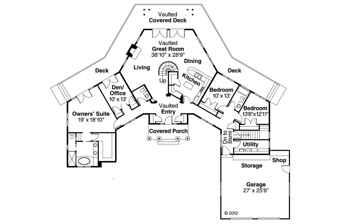 Craftsman House Plan - Heartcrest 15114 - 1st Floor Plan