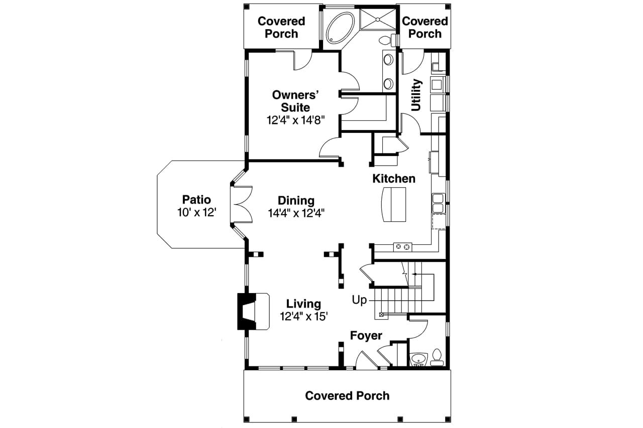 Country House Plan - Mayberry 15130 - 1st Floor Plan