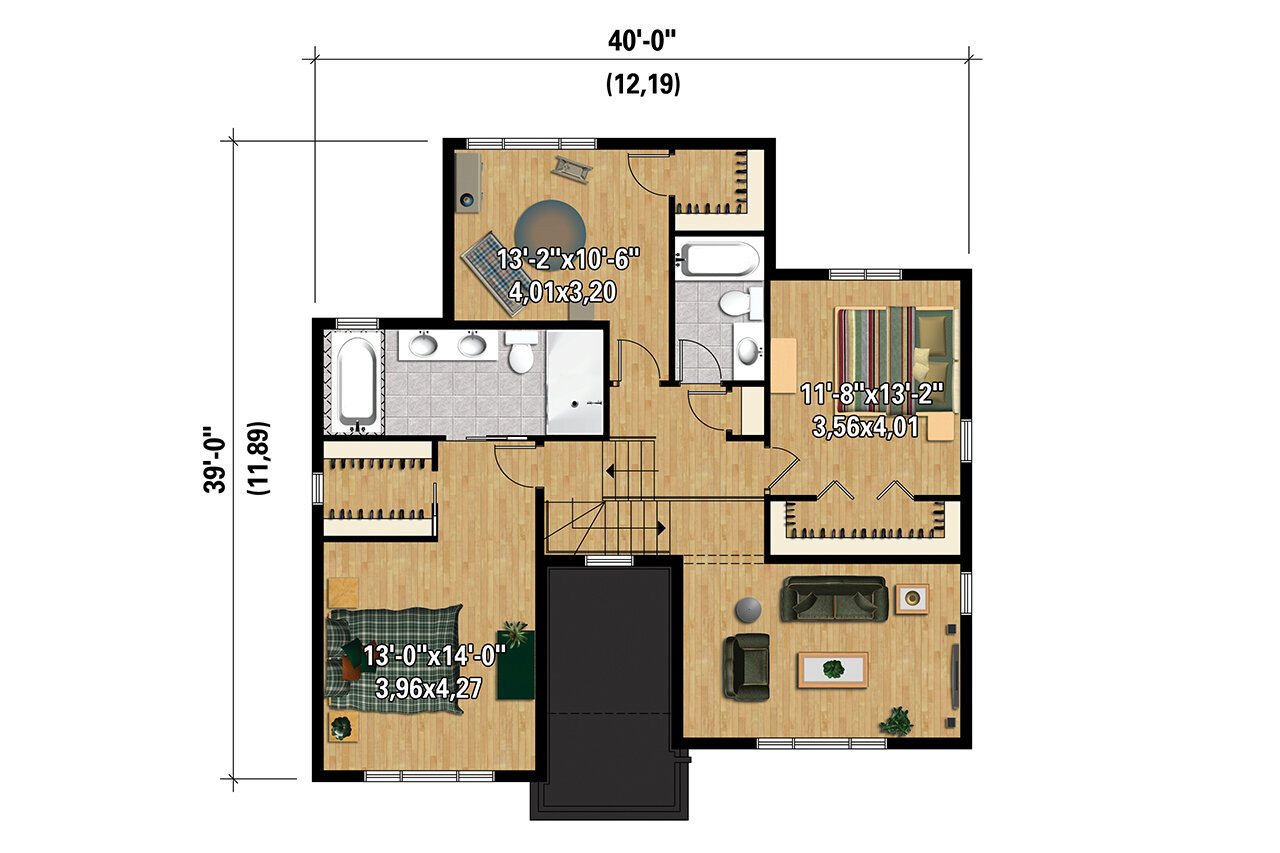 Secondary Image - Contemporary House Plan - 15484 - 2nd Floor Plan