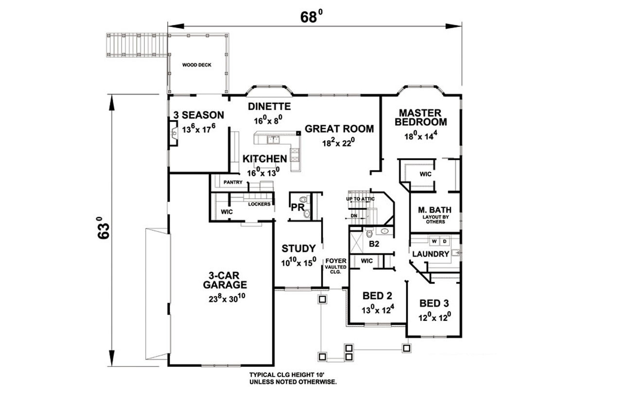 Craftsman House Plan - Traverse 15780 - 1st Floor Plan