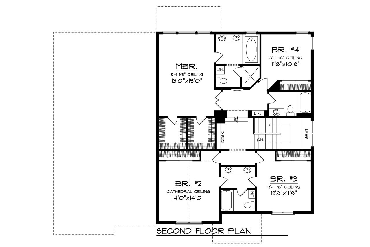 Secondary Image - Traditional House Plan - 15832 - 2nd Floor Plan