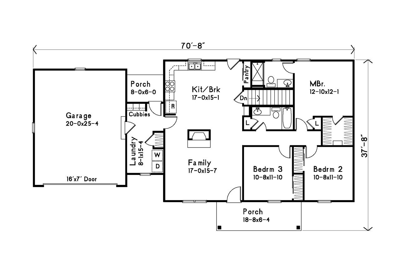 Ranch House Plan - 15969 - 1st Floor Plan