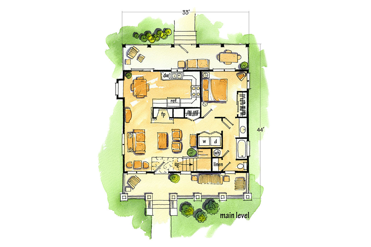 Lodge Style House Plan - Mt. Carmel 16257 - 1st Floor Plan