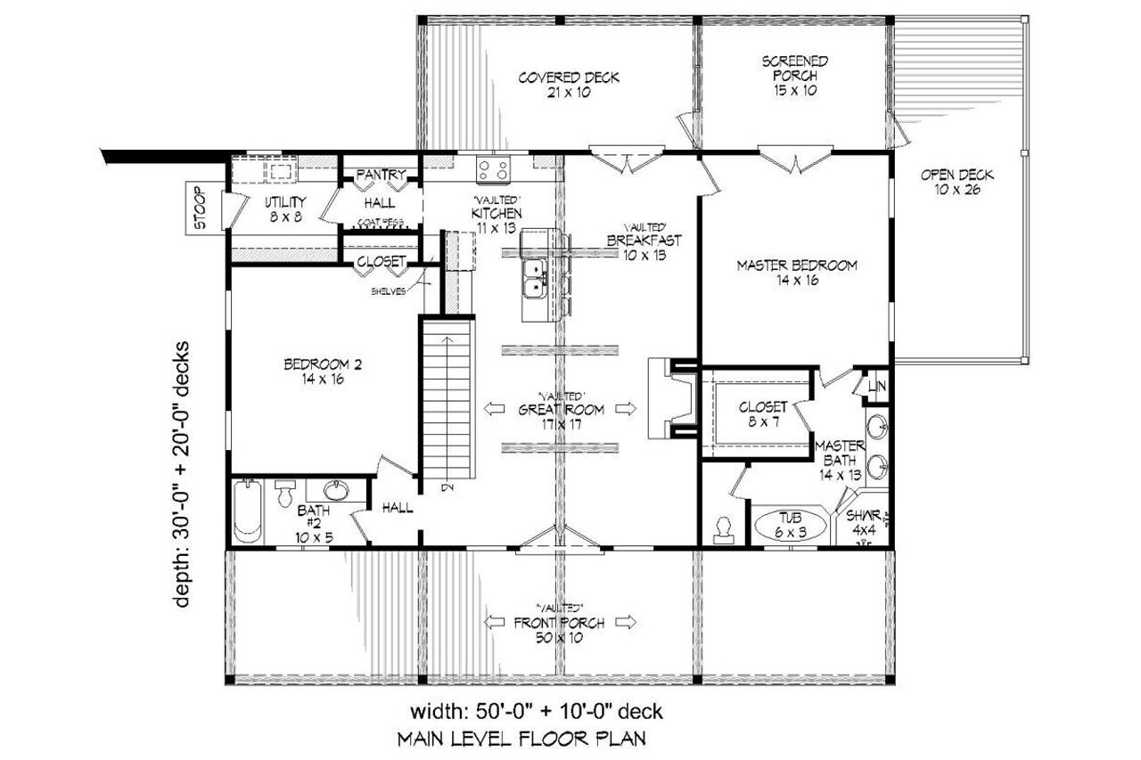 Craftsman House Plan - Fielder 16266 - 1st Floor Plan