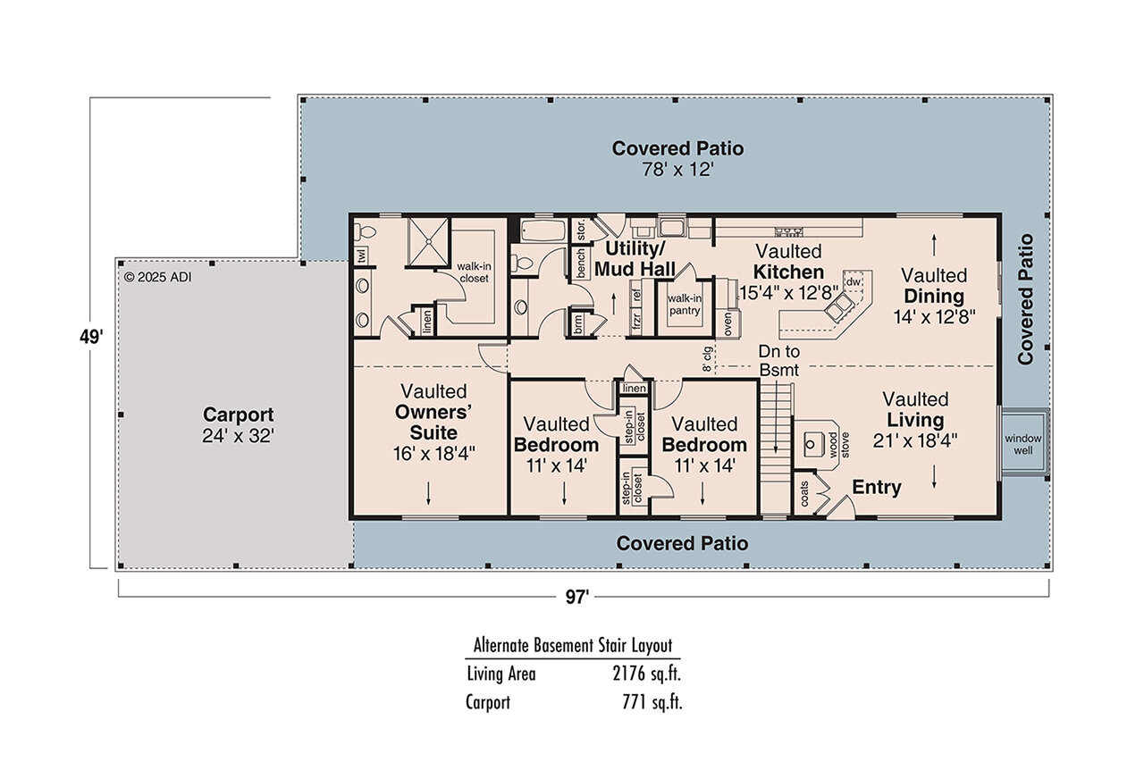 Ranch House Plan - Madrone 16328 - Optional Floor Plan