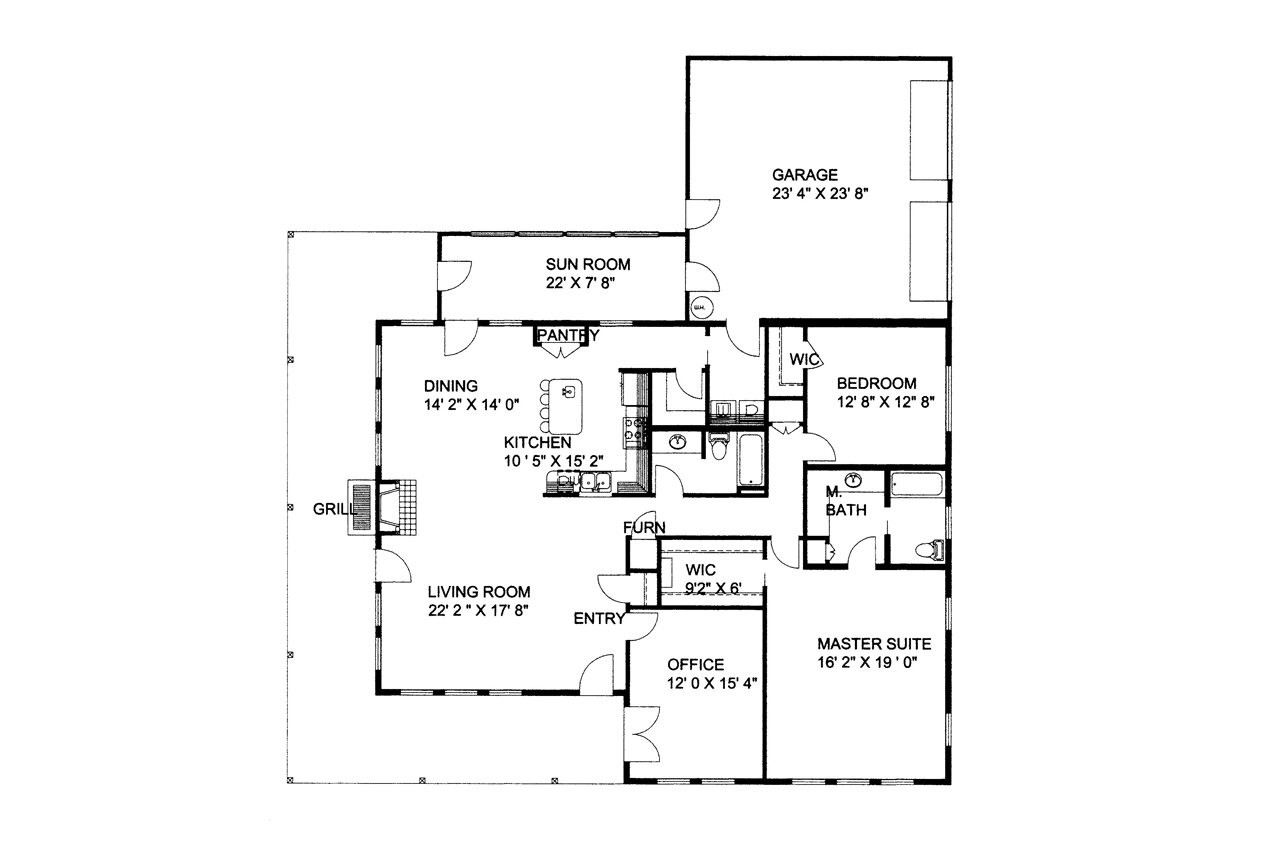 Country House Plan - 16767 - 1st Floor Plan