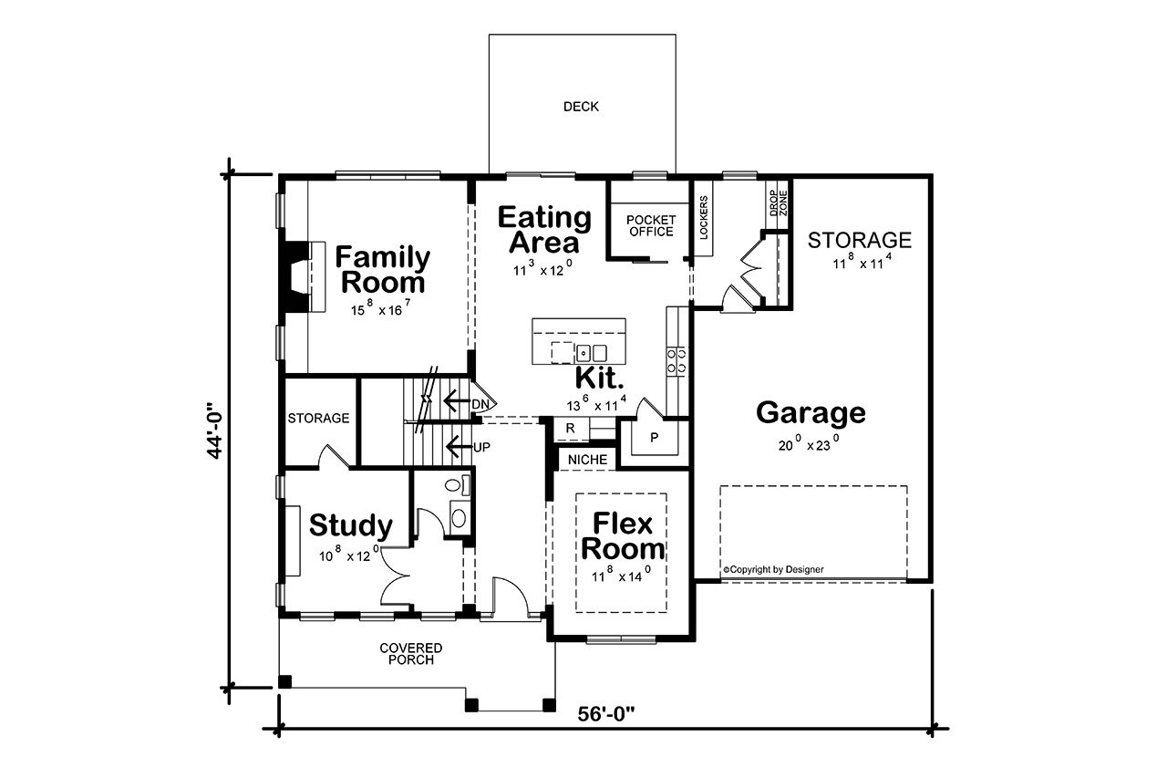 Craftsman House Plan - Elba Falls 16954 - 1st Floor Plan