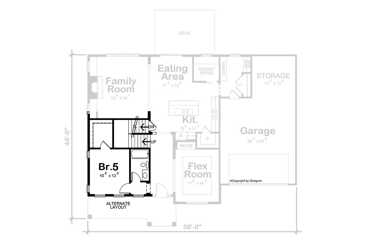 Craftsman House Plan - Elba Falls 16954 - Optional Floor Plan