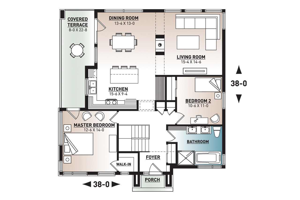 Modern House Plan - Zenia 16974 - 1st Floor Plan