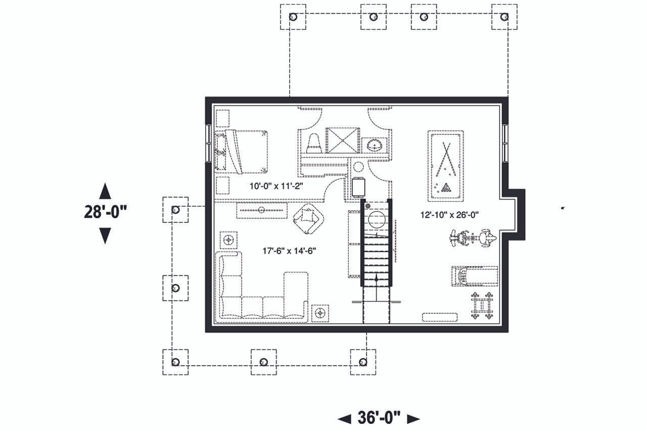 Farmhouse House Plan - Beausejour 4 17007 - Basement Floor Plan