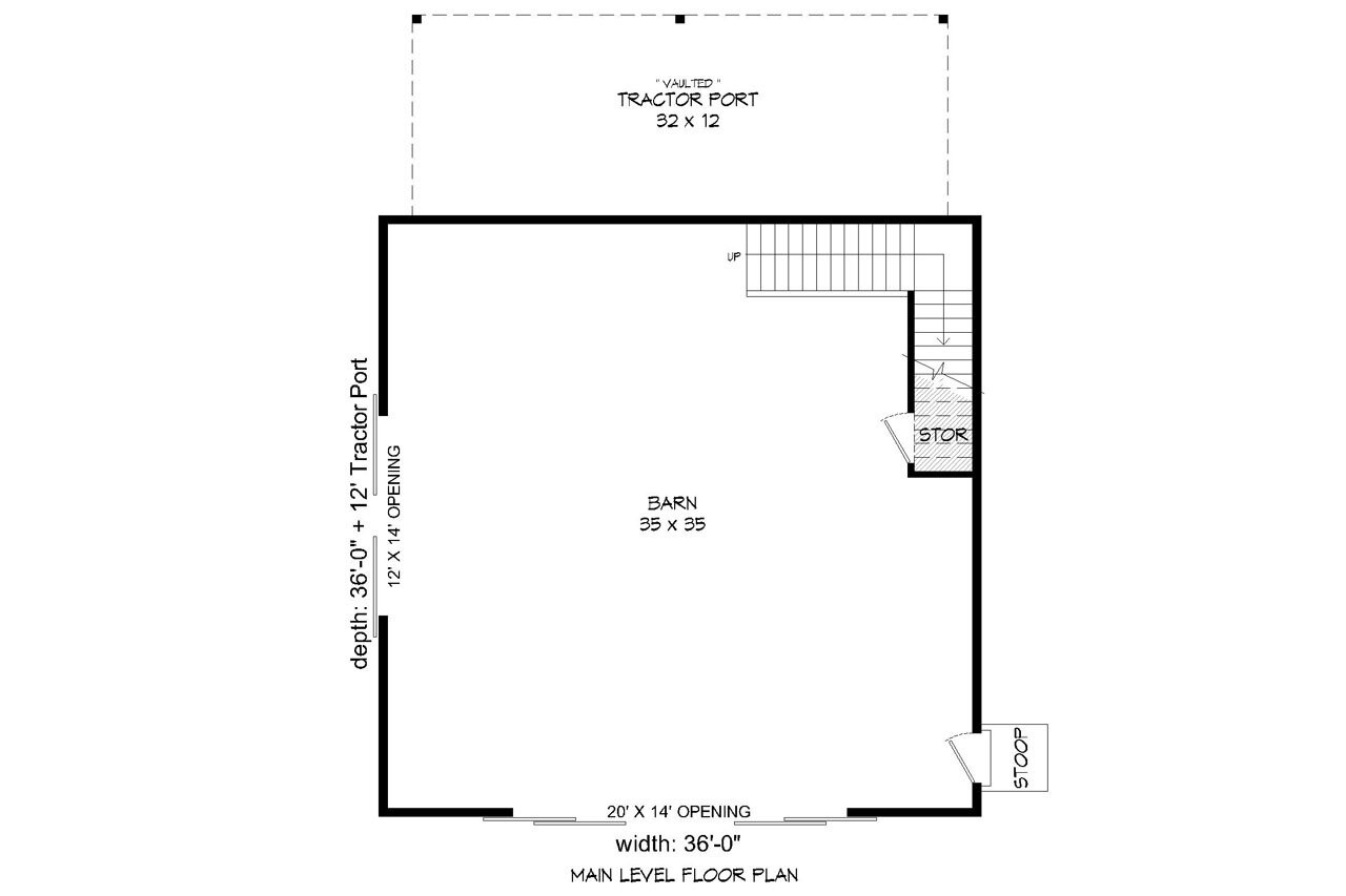 Country House Plan - Waxhaw Barn 17086 - 1st Floor Plan