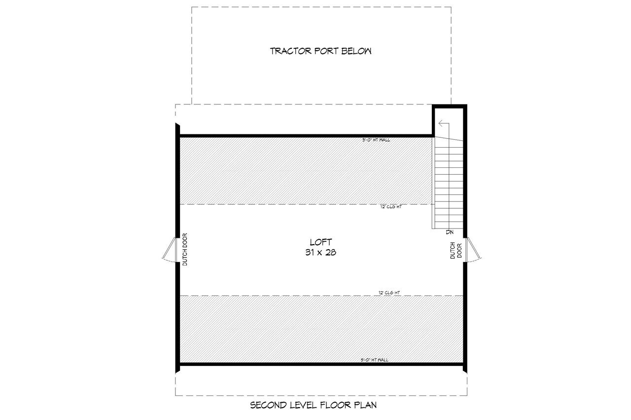 Secondary Image - Country House Plan - Waxhaw Barn 17086 - 2nd Floor Plan