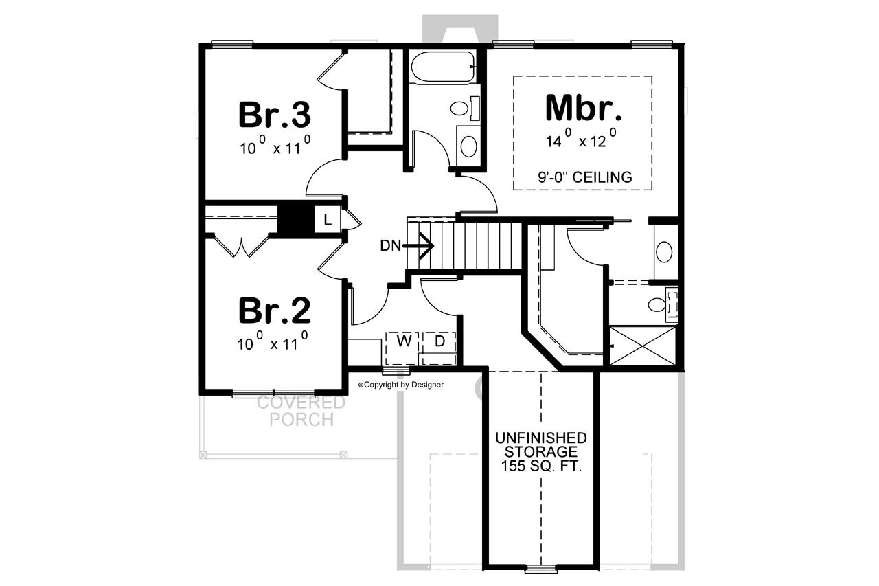 Secondary Image - Traditional House Plan - Kuebler 17134 - 2nd Floor Plan