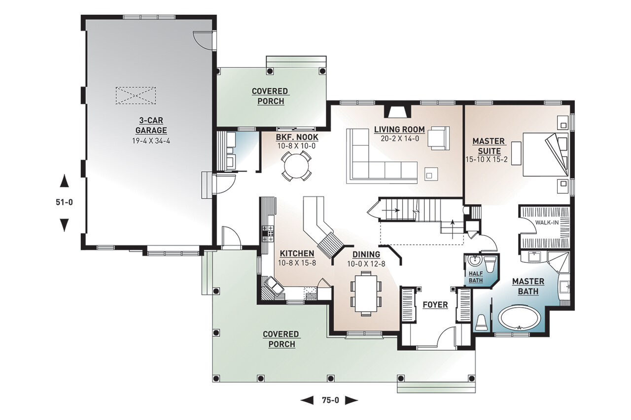 Farmhouse House Plan - Cartwright 17160 - 1st Floor Plan