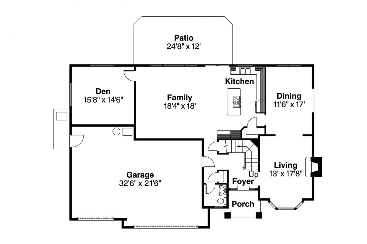 Craftsman House Plan - Masterson 17366 - 1st Floor Plan