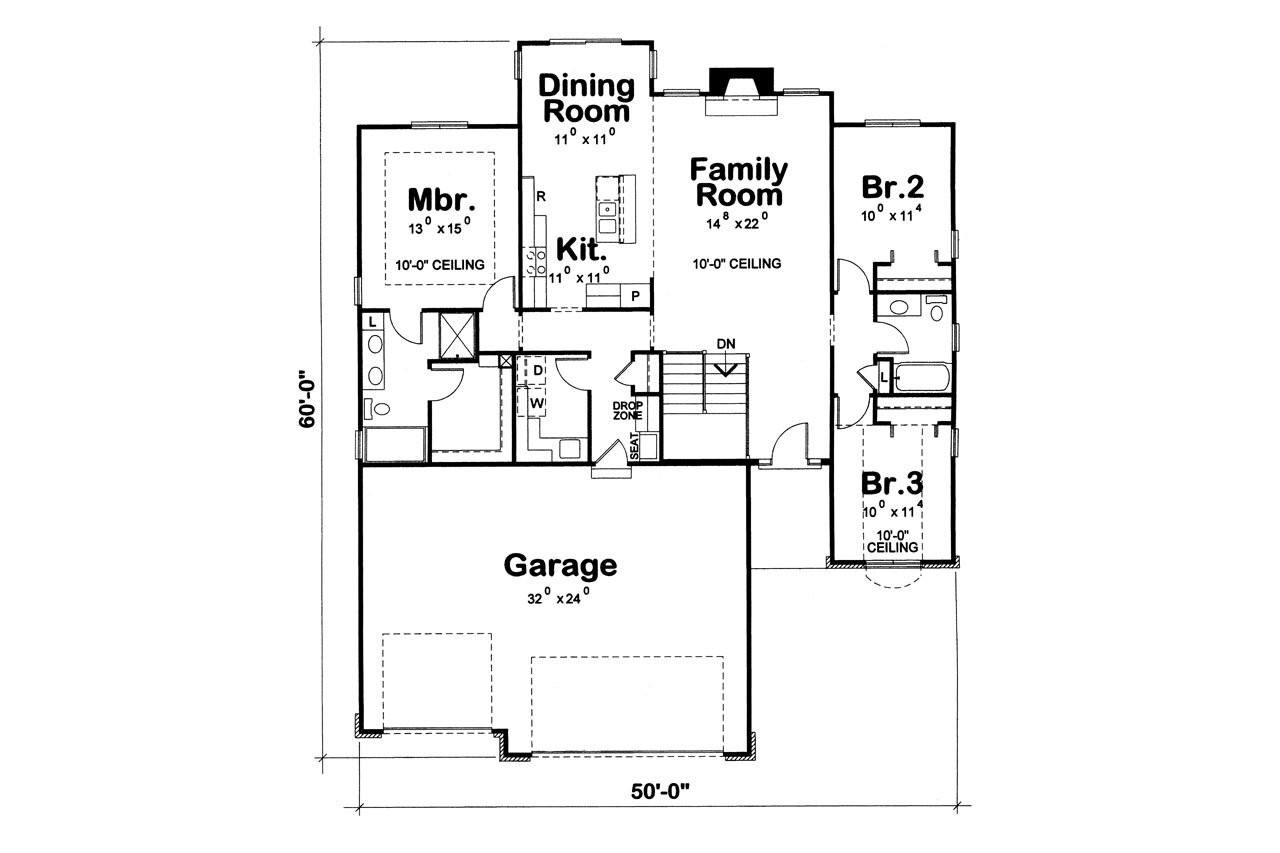 Country House Plan - Leftwich 17395 - 1st Floor Plan