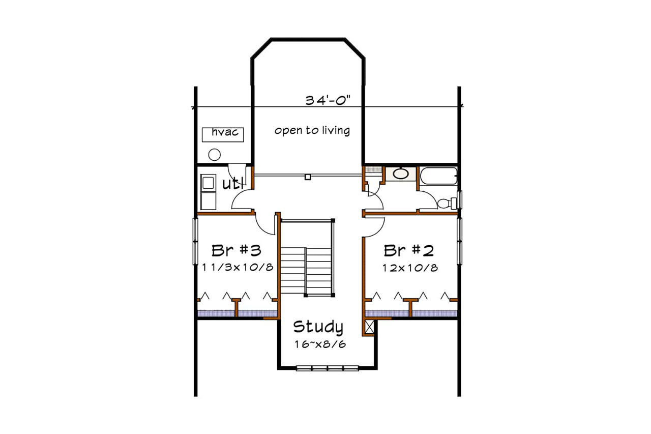 Bungalow House Plan - 17559 - 2nd Floor Plan