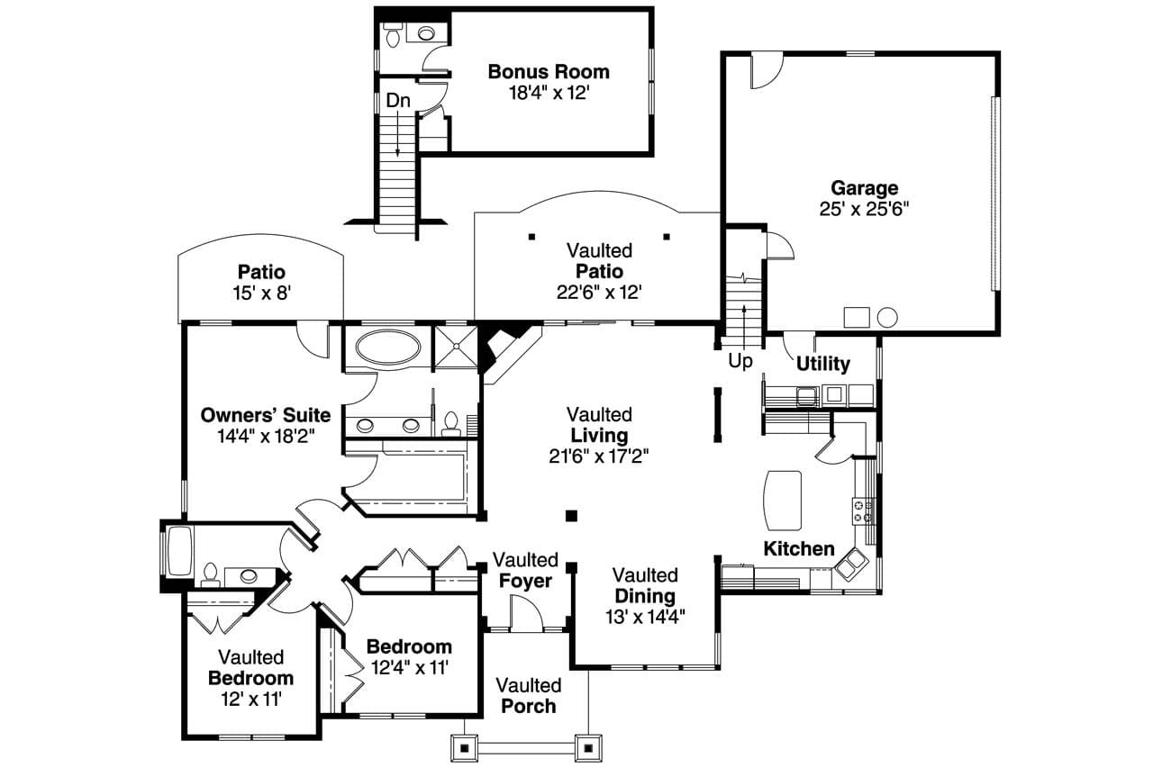 Craftsman House Plan - Inglewood 17644 - 1st Floor Plan