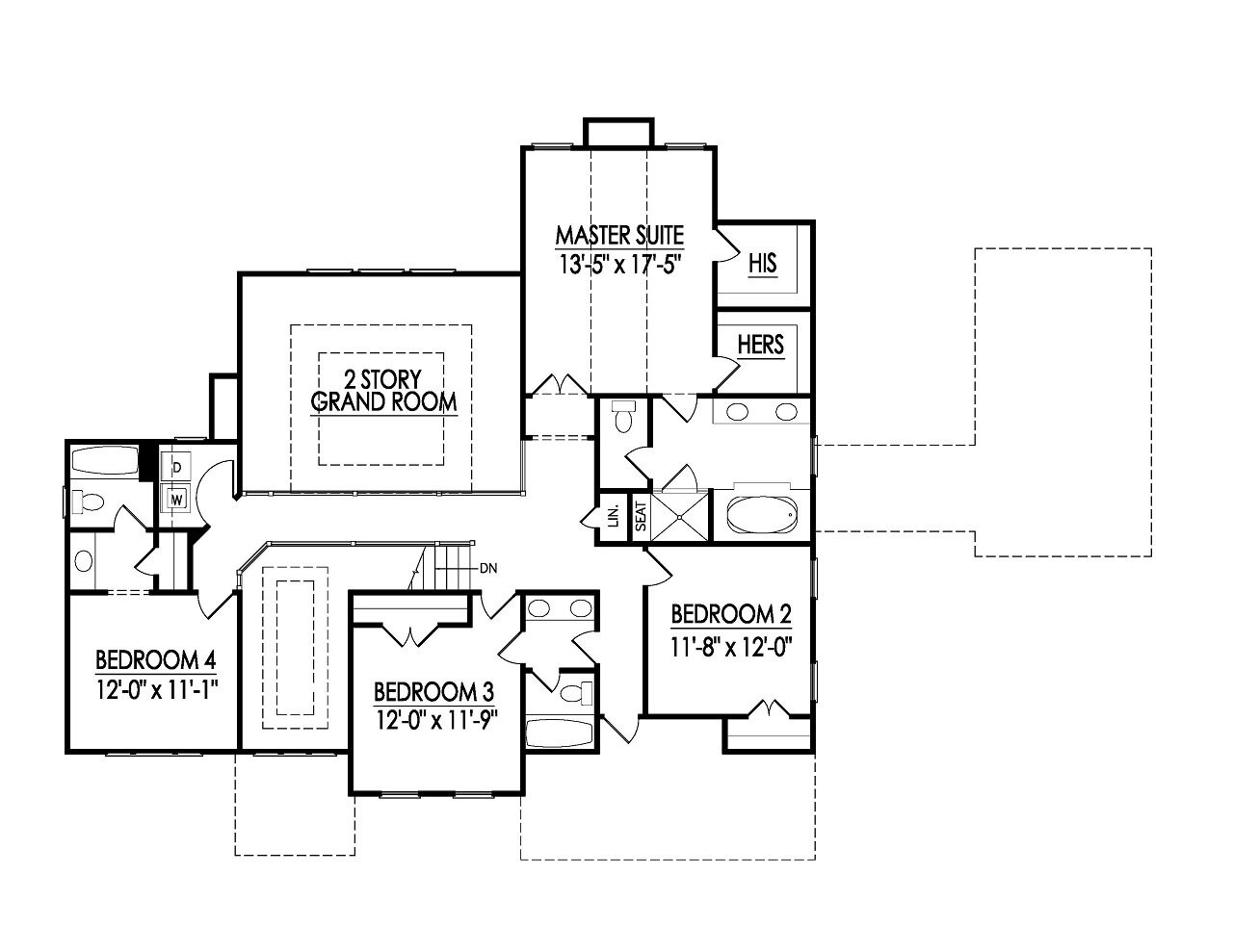 Secondary Image - Craftsman House Plan - 17817 - 2nd Floor Plan