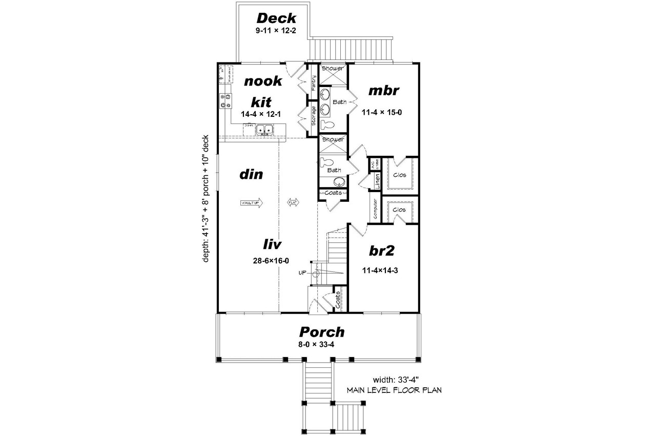 Cottage House Plan - Seaside Escape 17838 - 1st Floor Plan