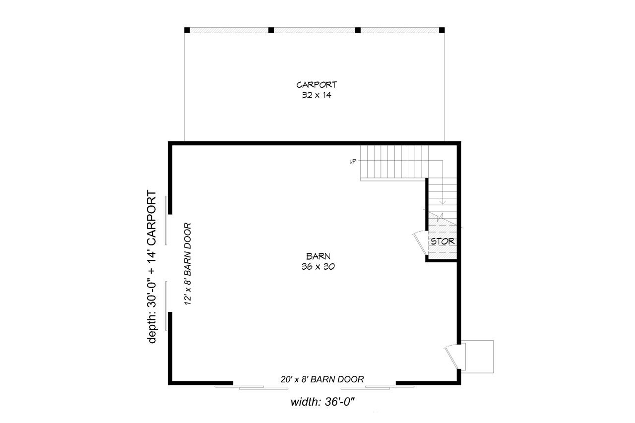 Country House Plan - Copper Hill Barn 17890 - 1st Floor Plan