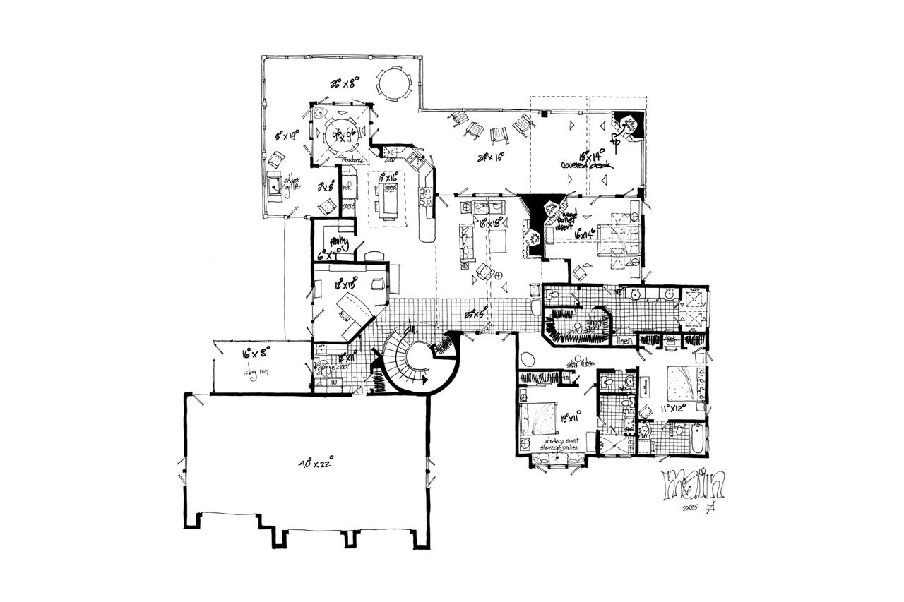 Craftsman House Plan - Stonebridge 18043 - 1st Floor Plan
