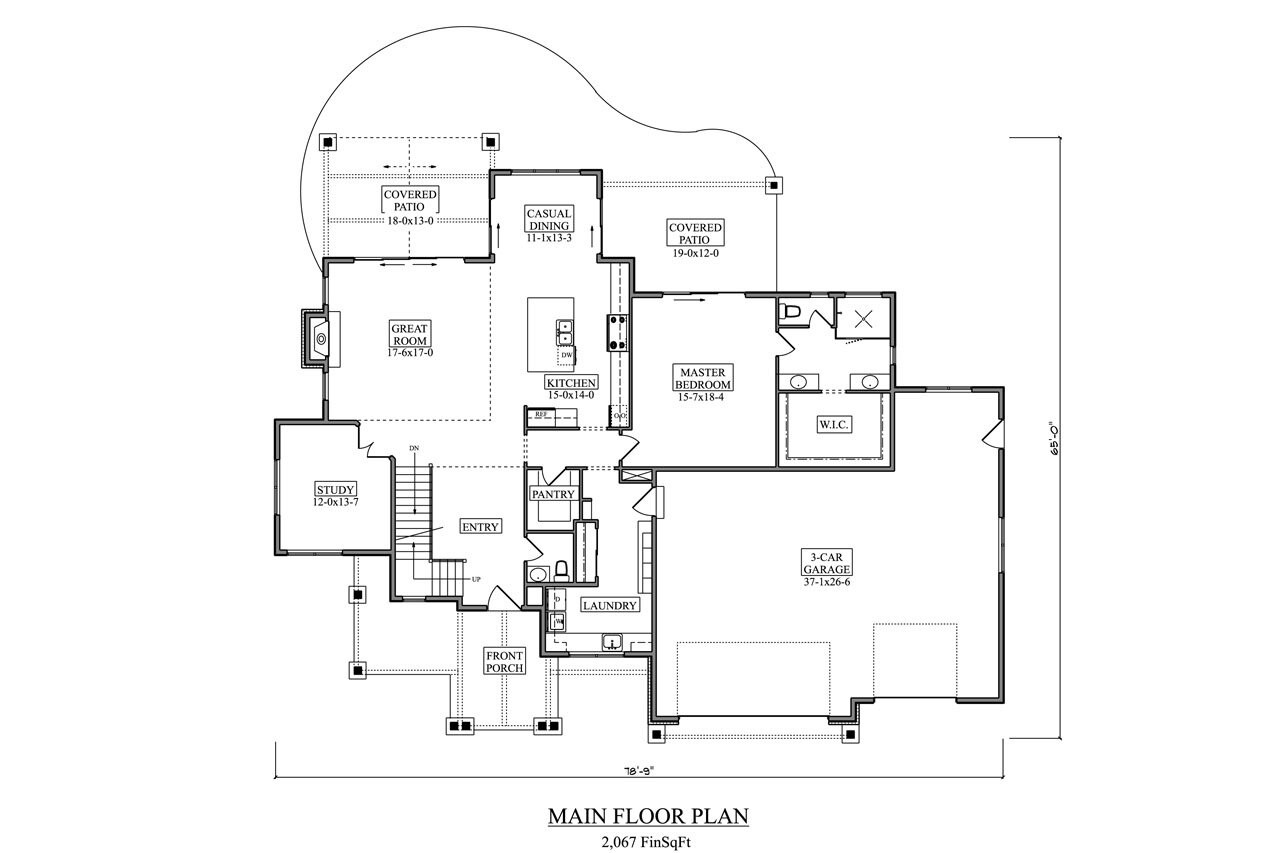 Craftsman House Plan - Tiffany Springs 18063 - 1st Floor Plan
