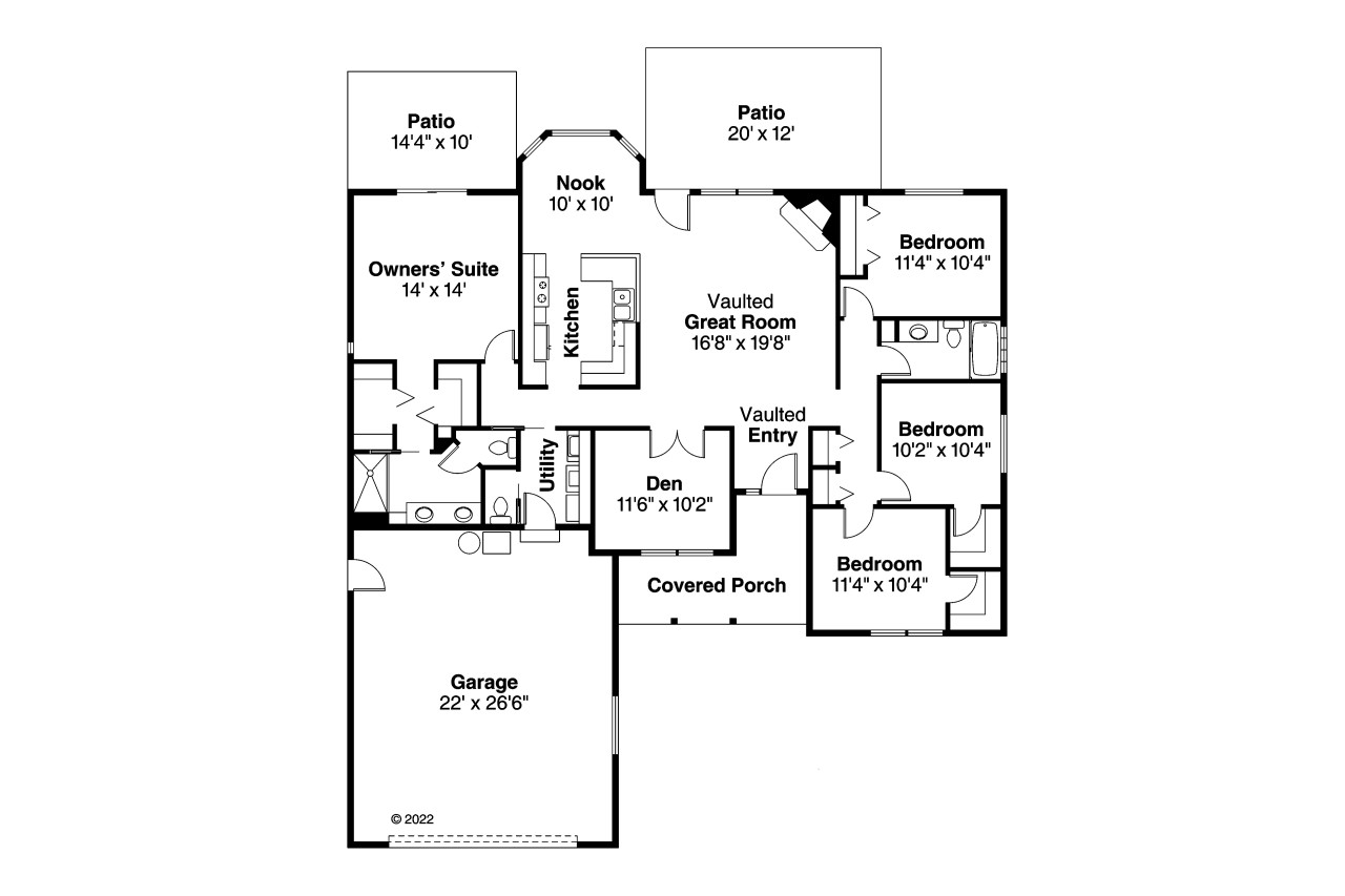 Traditional House Plan - Eldon 18103 - 1st Floor Plan