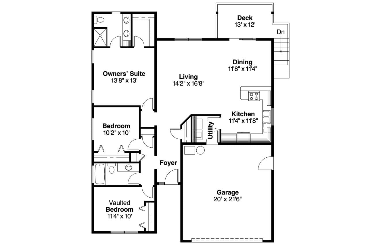 Cottage House Plan - Kayleigh 18169 - 1st Floor Plan