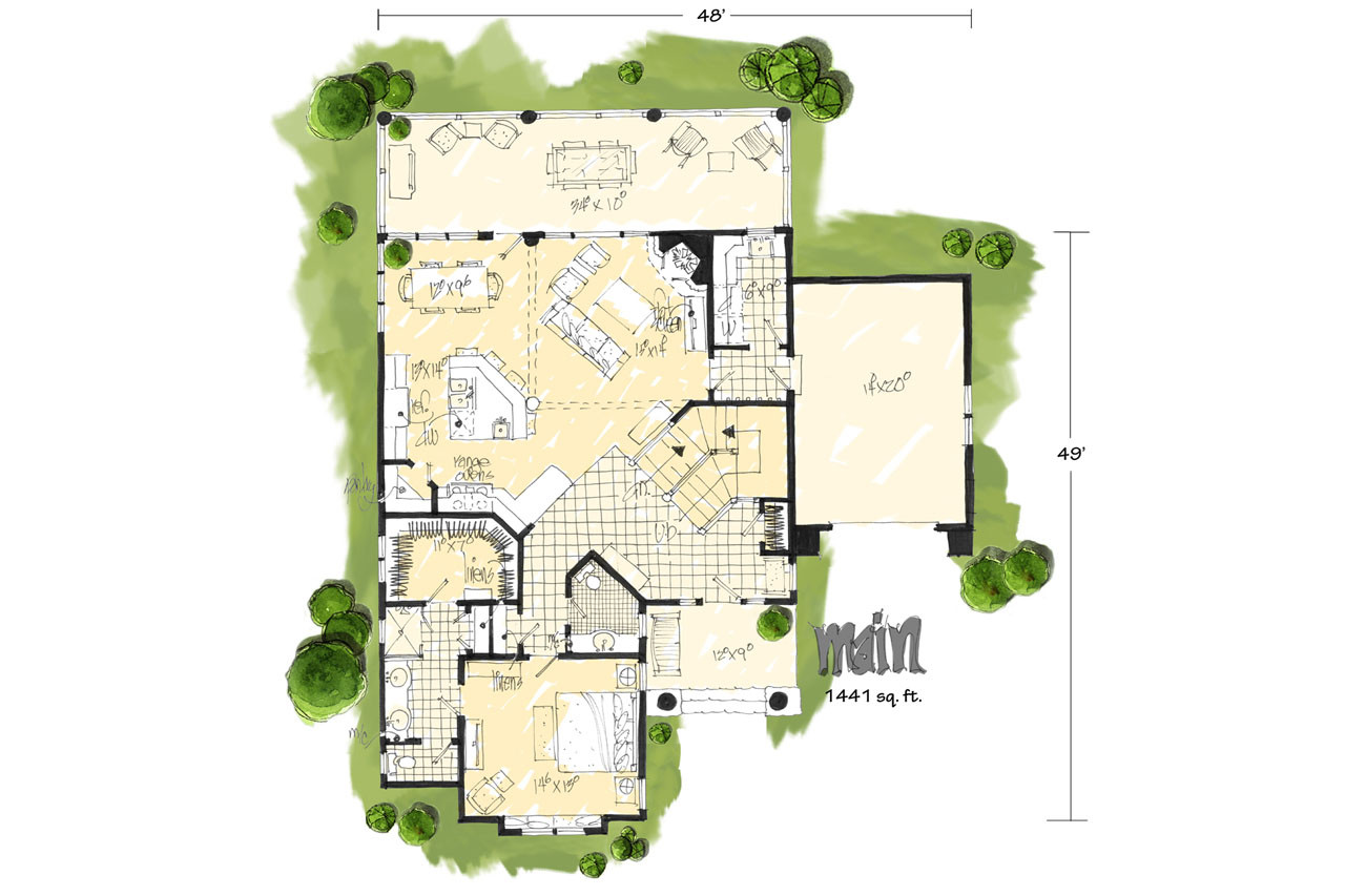 Country House Plan - Coal Creek 18334 - 1st Floor Plan