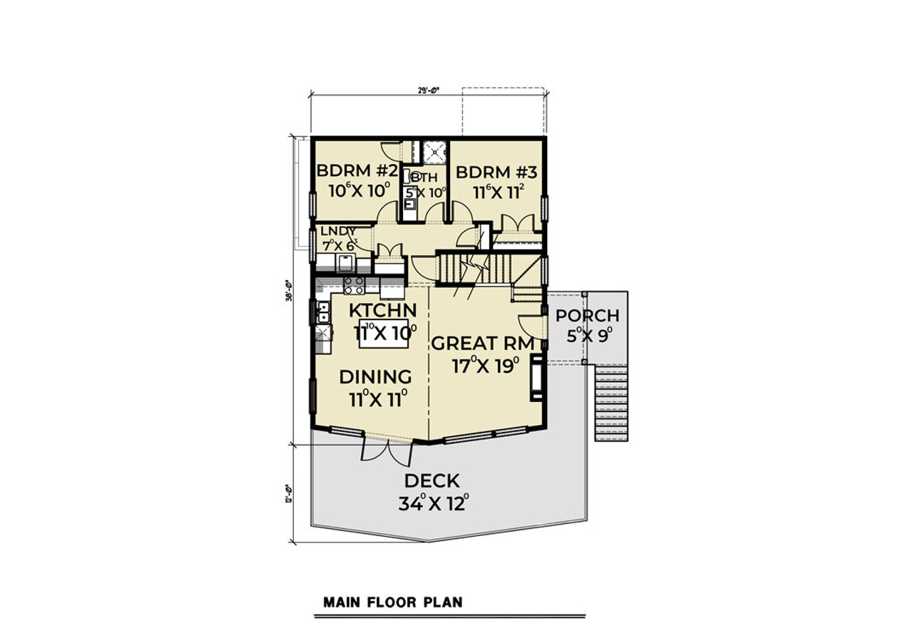 Craftsman House Plan - 19059 - 1st Floor Plan