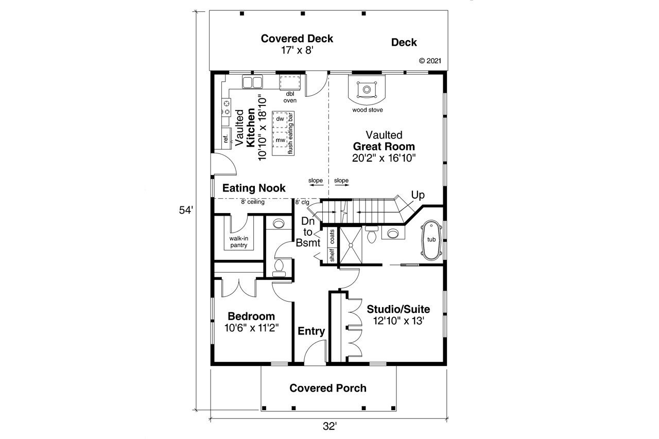 Cottage House Plan - Mosier 19379 - 1st Floor Plan