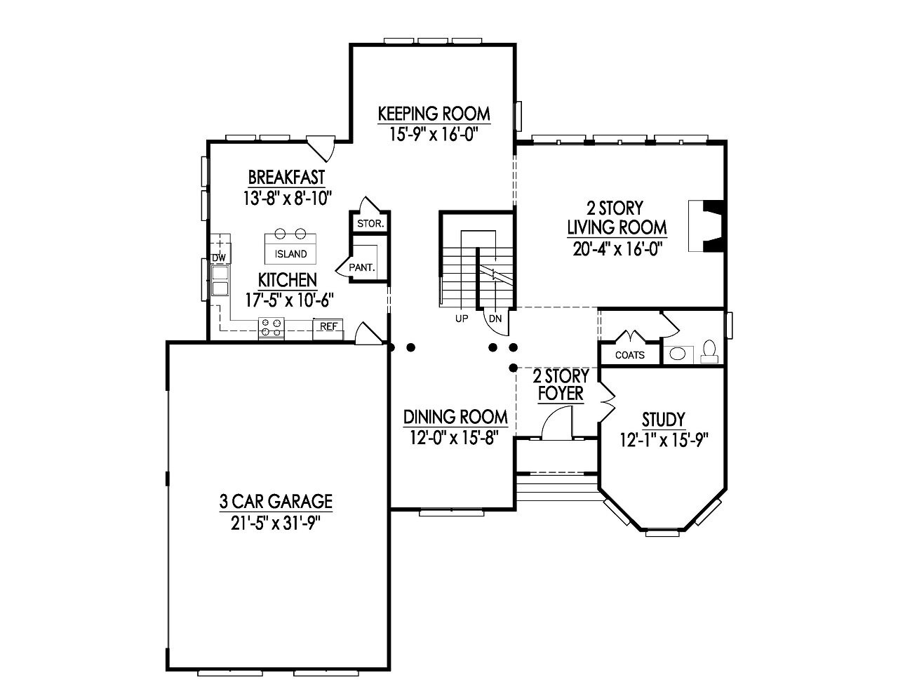 Traditional House Plan - 19506 - 1st Floor Plan