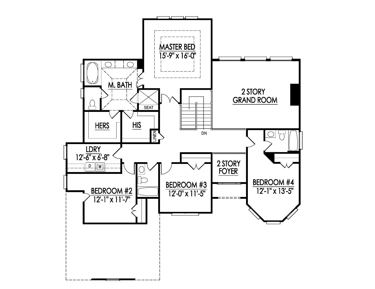 Traditional House Plan - 19506 - 2nd Floor Plan