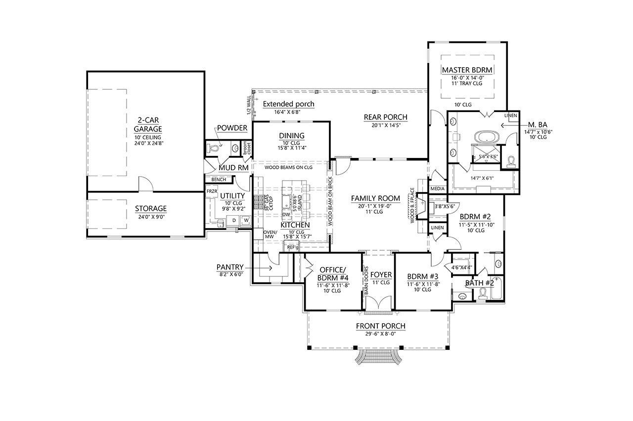 Farmhouse House Plan - Marilyn 19513 - 1st Floor Plan