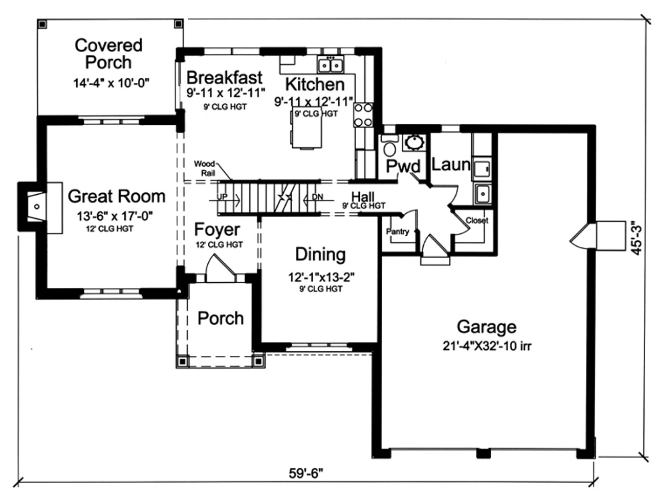 Craftsman House Plan - The Groveport 20047 - 1st Floor Plan