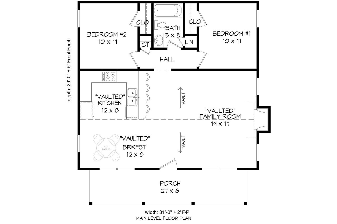 Cottage House Plan - Willow Cove 20496 - 1st Floor Plan