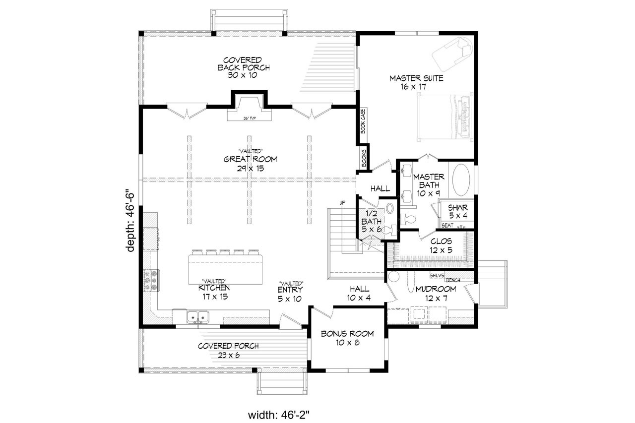 Country House Plan - Cypress Lake II 20553 - 1st Floor Plan
