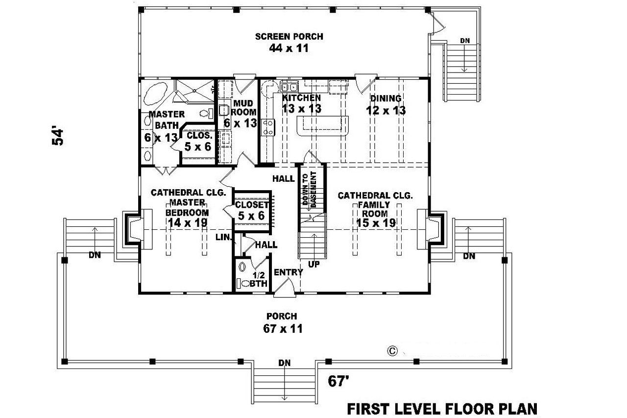 Country House Plan - 20907 - 1st Floor Plan