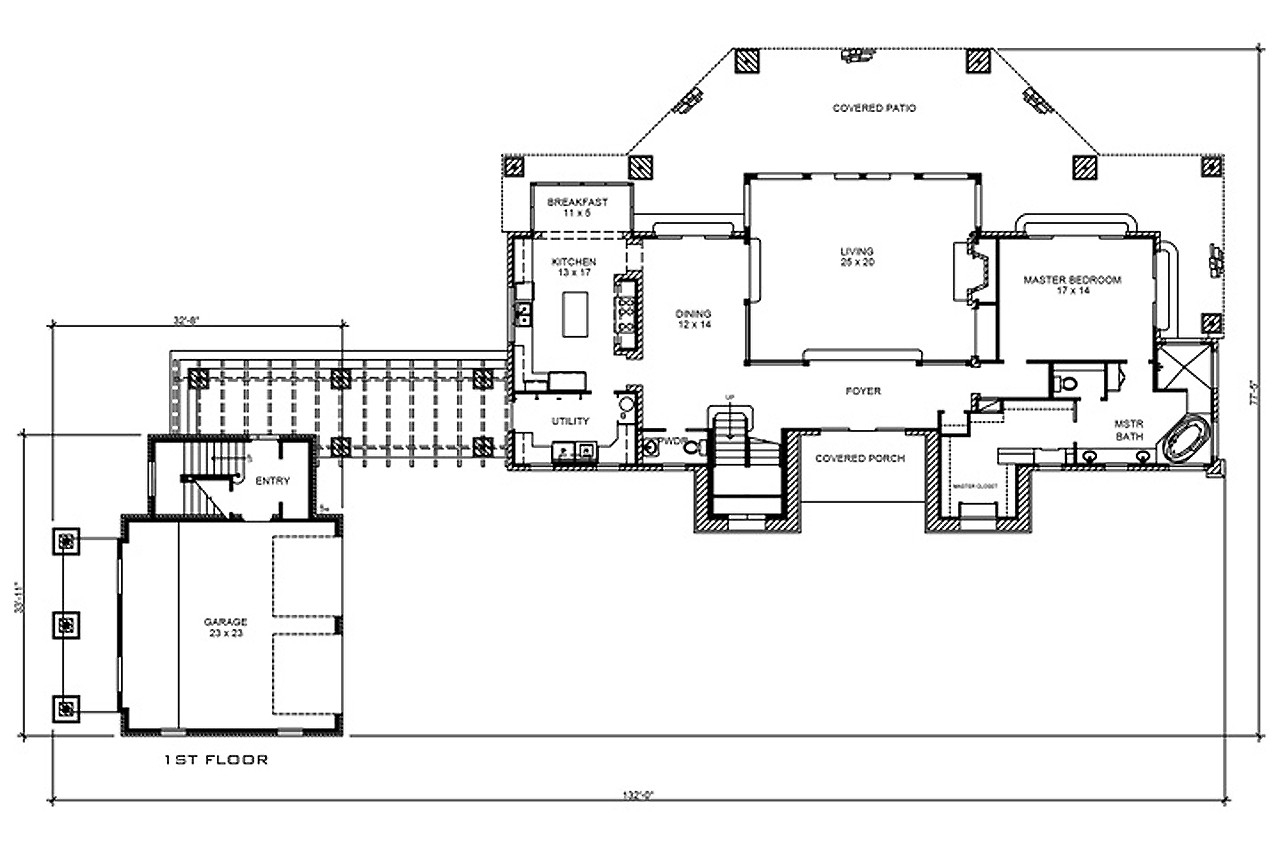 Bungalow House Plan - Kingsland 21035 - 1st Floor Plan