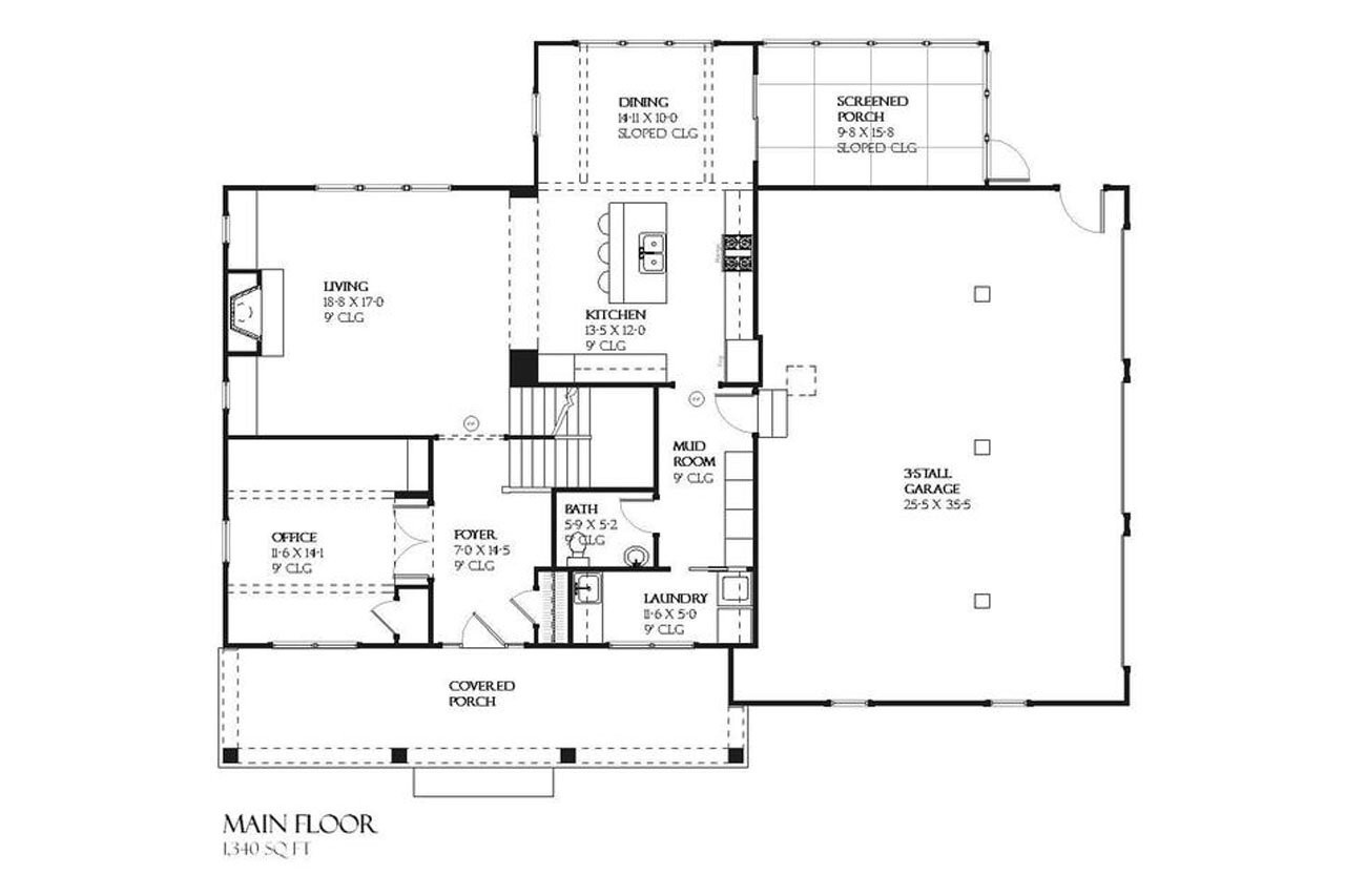 Craftsman House Plan - Paxton 21380 - 1st Floor Plan