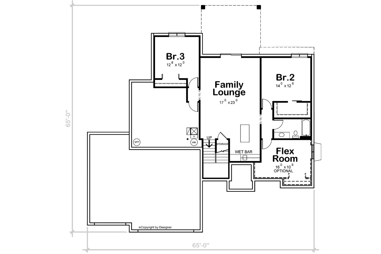 Secondary Image - Modern House Plan - Larimar Park 21550 - Basement Floor Plan