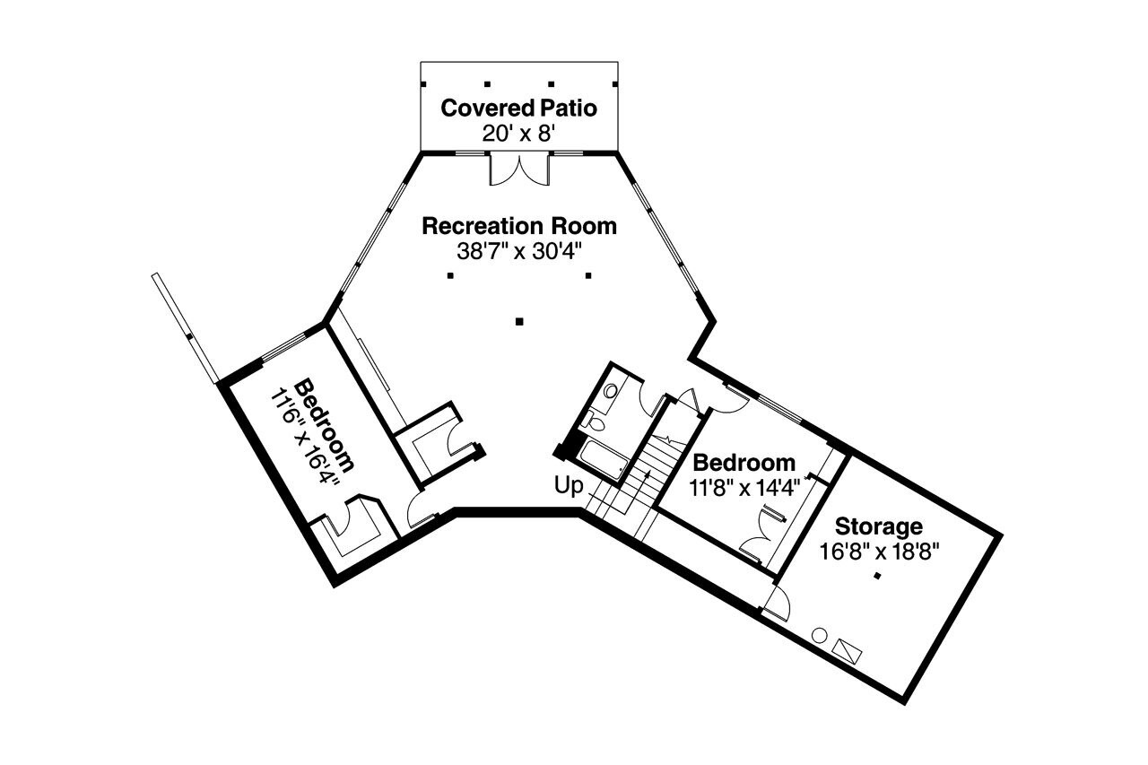 Secondary Image - Lodge Style House Plan - Viewcrest 21625 - Basement Floor Plan