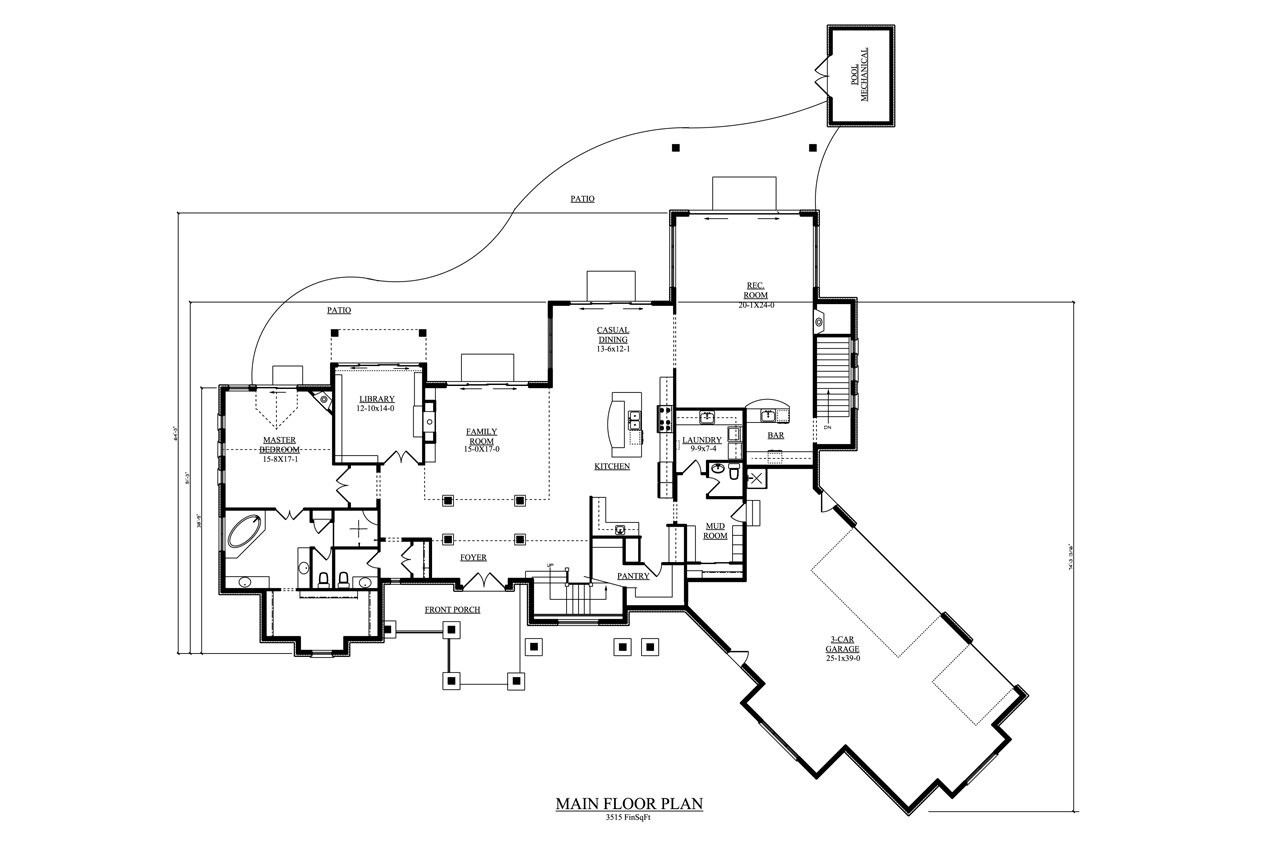 Country House Plan - Shoreside 21755 - 1st Floor Plan